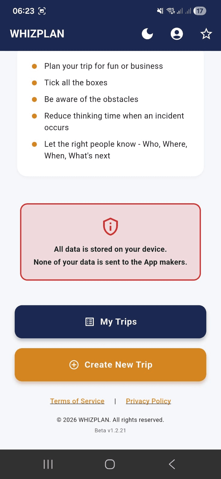 WHIZPLAN Features Overview - Complete app functionality
